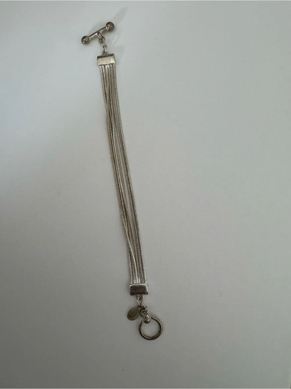 Multi-Strand Silver Tone Women's Bracelet - Elegant Toggle Clasp